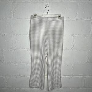 Massimo Fabbro Italy Plaid Pull On Academia Career Pants Women Black White Sz 12